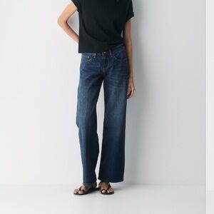 Aritzia Denim ForumDark Blue Wide Leg Jeans